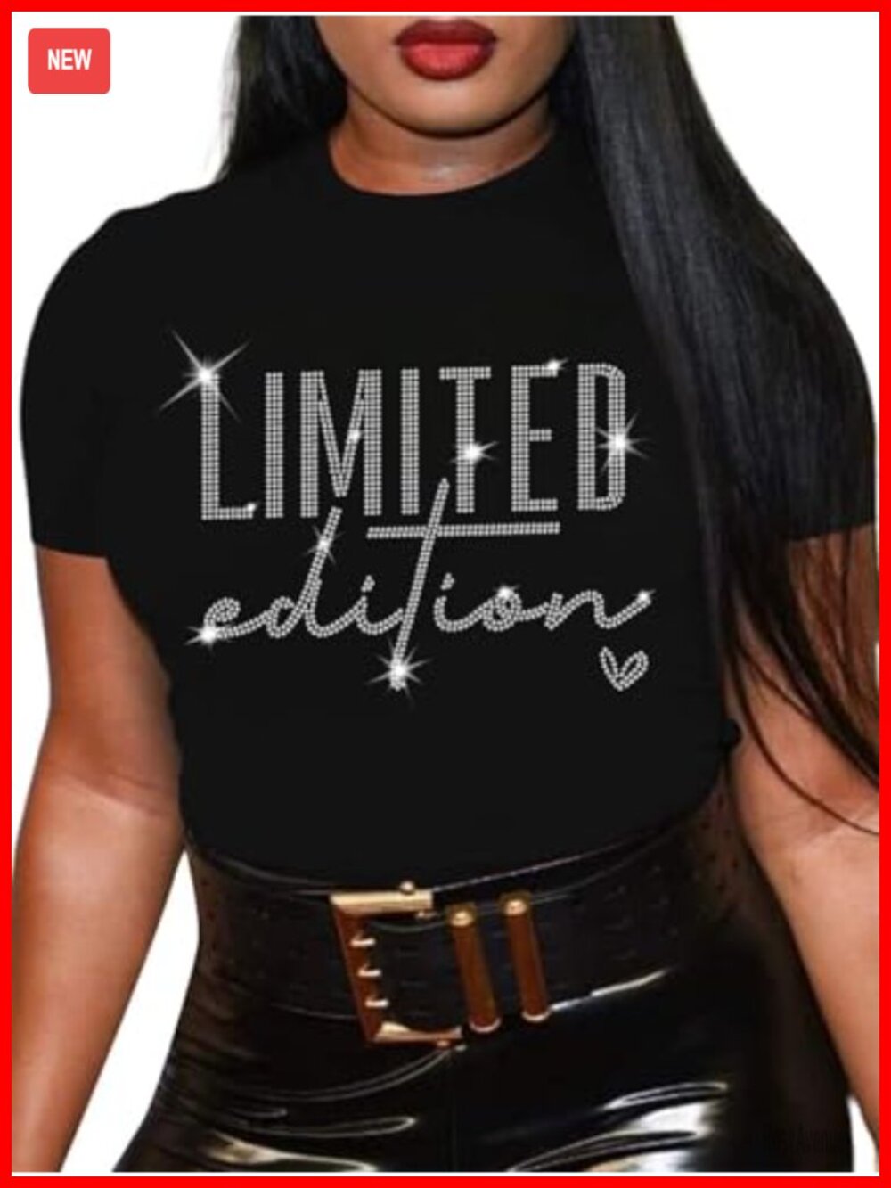 Rhinestone Graphic Tee Loose Short Sleeve Casual Top